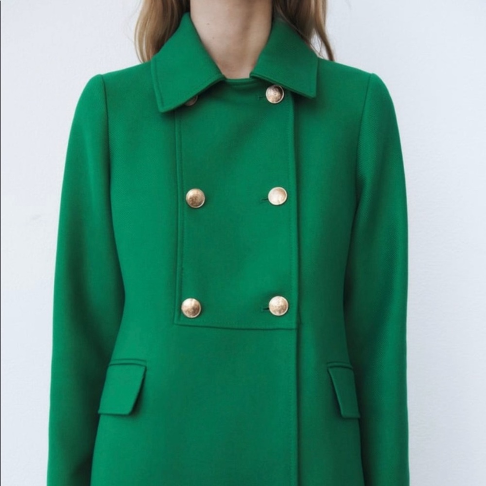 Zara buttoned green coat